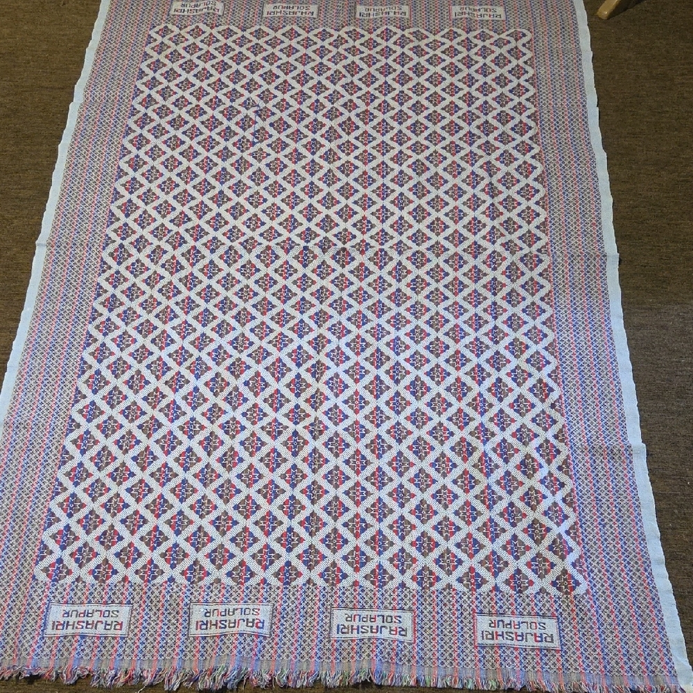 Colorful Geometric Woven Throw with Label